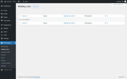 Page screenshot: WP Mailster → Mailing Lists