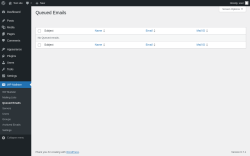 Page screenshot: WP Mailster → Queued Emails