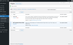 Page screenshot: Plugins ‹ Test site — WordPress