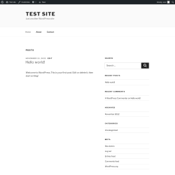 Page screenshot: Test site – Just another WordPress site