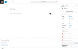 Page screenshot: Add Page ‹ Test site — WordPress