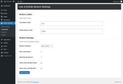 Page screenshot: WPAC Settings → Like/Dislike