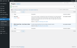Page screenshot: Plugins ‹ Test site — WordPress