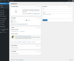Page screenshot: Dashboard ‹ Test site — WordPress