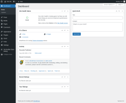 Page screenshot: Dashboard ‹ Test site — WordPress