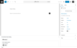 Page screenshot: Add New Post ‹ Test site — WordPress
