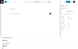 Page screenshot: Add New Page ‹ Test site — WordPress