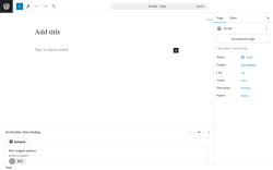 Page screenshot: Add New Page ‹ Test site — WordPress